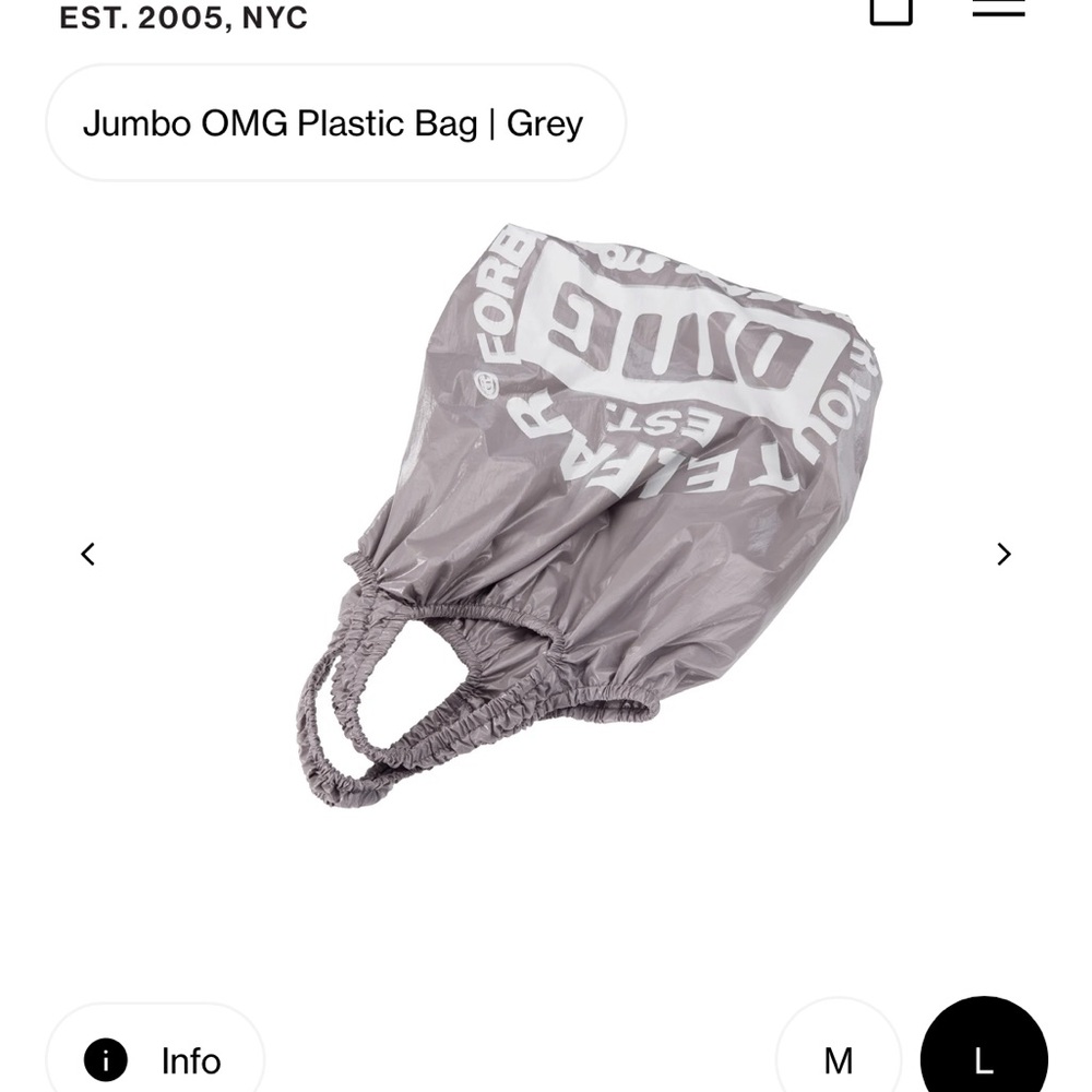 Telfar Jumbo OMG Plastic Bag | Grey - Picture 7 of 7